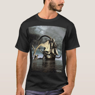 Kraken. Reuzenoctopus laat een piratenschip zinken T-shirt