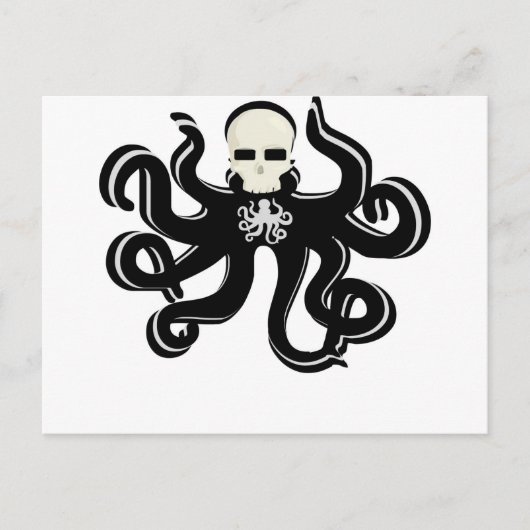 KRAKEN SKULL TATTOO ART PRINT BRIEFKAART (Voorkant)