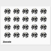 KRAKEN SKULL TATTOO ART PRINT RONDE STICKER (Vel)