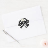 KRAKEN SKULL TATTOO ART PRINT RONDE STICKER (Envelop)