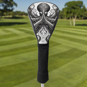 Kraken Steampunk Gothic Octopus Zwart Golfheadcover