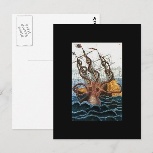 Kraken Steampunk Octopus Briefkaart (Voorkant / Achterkant)