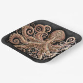Kraken Steampunk Octopus Gold Black Papieren Bordje (Gebogen)