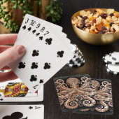 Kraken Steampunk Octopus Gold Black Pokerkaarten (Insitu)