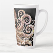 Kraken Steampunk Octopus  goud en zwart Latte Mok (Rechts)