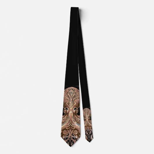Kraken Steampunk Octopus goud en zwart Stropdas (Voorkant)
