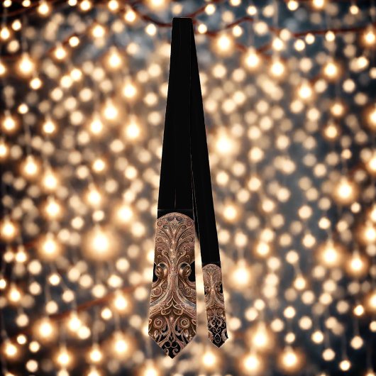 Kraken Steampunk Octopus goud en zwart Stropdas