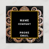 Kraken Steampunk Octopus  goud en zwart Vierkante Visitekaartje (Achterkant)