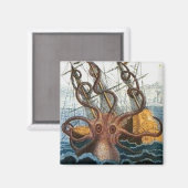 Kraken Steampunk Octopus  Magneet (Voorkant / Achterkant)