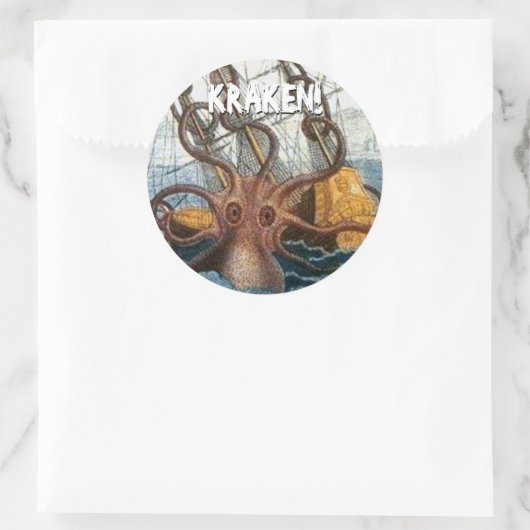 Kraken Steampunk Octopus  Ronde Sticker (Tas)