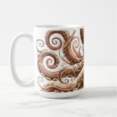 Kraken Steampunk Octopus Sieraad Goud Wit Koffiemok (Links)