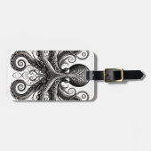 Kraken Steampunk Octopus Sieraad Zwart Bagagelabel (Voorkant horizontaal)