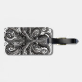 Kraken Steampunk Octopus Sieraad Zwart Bagagelabel (Achterkant horizontaal)