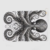 Kraken Steampunk Octopus Sieraad Zwart Golfhanddoek (Horizontaal)