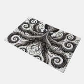 Kraken Steampunk Octopus Zwart Deurmat (Schuin)