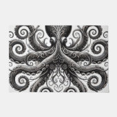 Kraken Steampunk Octopus  Zwart Deurmat (Voorkant)