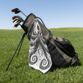 Kraken Steampunk Octopus  Zwart Golfhanddoek (Groen)