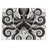 Kraken Steampunk Octopus  Zwart Groot Cadeauzakje (Voorkant)