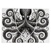 Kraken Steampunk Octopus  Zwart Groot Cadeauzakje (Achterkant)
