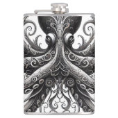 Kraken Steampunk Octopus  Zwart Heupfles (Voorkant)