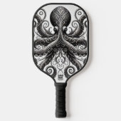 Kraken Steampunk Octopus Zwart Pickleball Paddle (Voorkant)