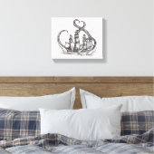 Kraken Wall Art | Kraken Art | Vinyl Fotobehang Canvas Afdruk (Insitu (Slaapkamer))