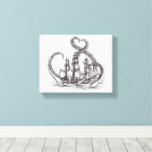 Kraken Wall Art | Kraken Art | Vinyl Fotobehang Canvas Afdruk (Insitu (Houten vloer))