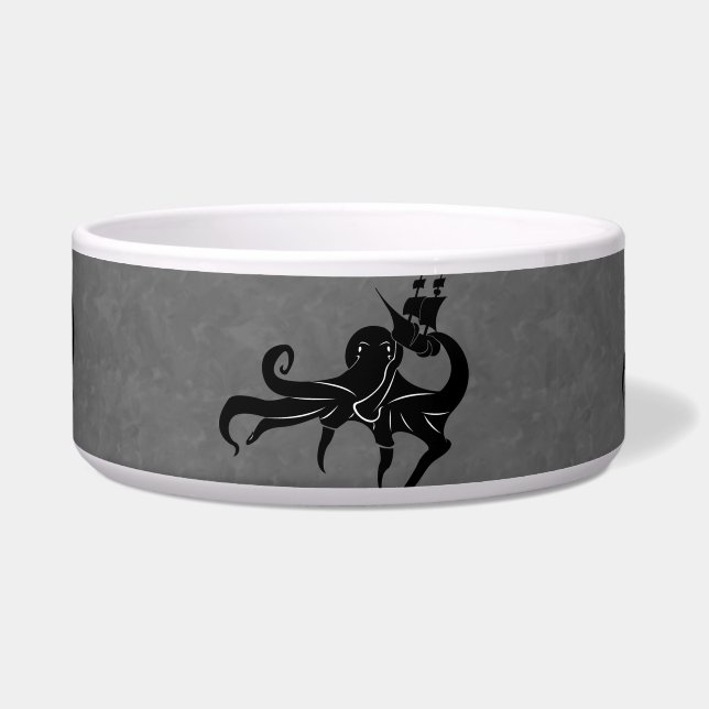 Kraken Zee Monster en schip Voerbakje (Voorkant)