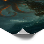 Kraken Zeemonster Donkere Fantasy Poster (Hoek)