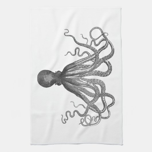 Kraken - Zwarte Reuzenoctopus / Cthulhu Theedoek (Verticaal)