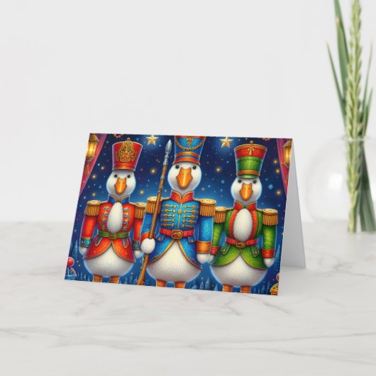 Kraker kerstganzen feestdagen kaart (Voorkant)