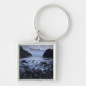 Krakjes en Rocks langs de Ocean Shoreline Keycha Sleutelhanger (Voorkant)