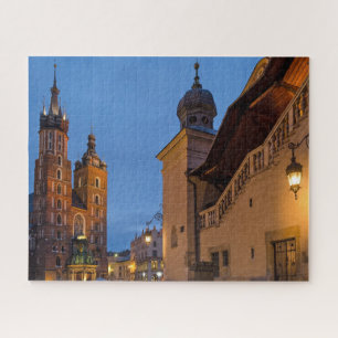 Krakow Architectuur in de nacht Jigzaag Puzzle Legpuzzel
