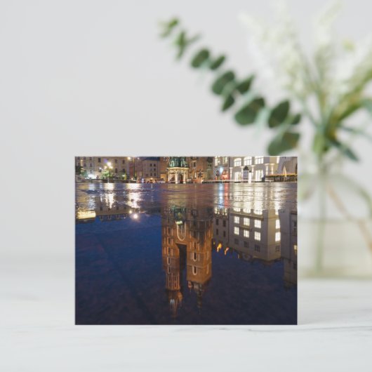 Krakow Basilica Reflection Poland Briefkaart (Staand voorkant)