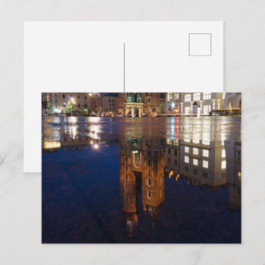 Krakow Basilica Reflection Poland Briefkaart (Voorkant / Achterkant)