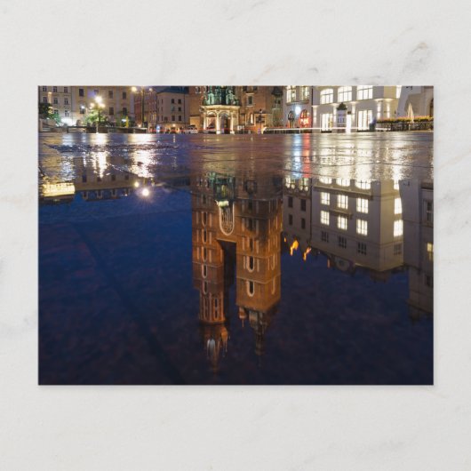 Krakow Basilica Reflection Poland Briefkaart (Voorkant)