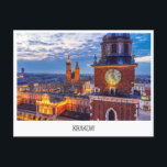 Krakow, briefkaart Polen<br><div class="desc">Schilderachtig reizen van het Ryenek-plein,  Krakau-reisachtergrond van Polen - vakantie-briefkaart</div>