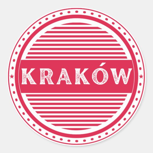 Krakow City Pride Emblem – Polish Identity Ronde Sticker (Voorkant)