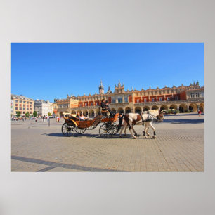 Krakow, hoofdmarkt, Polen Poster