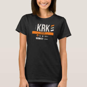 Krakow KRK Airport Code Retro Travel Day P T-shirt