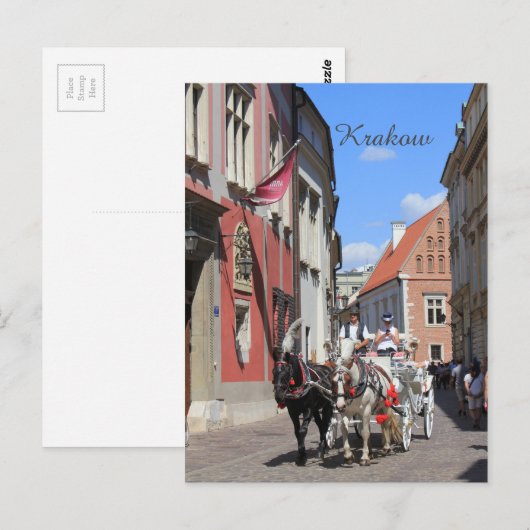 Krakow, Mariacki Church, St Mary's kerk, giften Briefkaart (Voorkant / Achterkant)