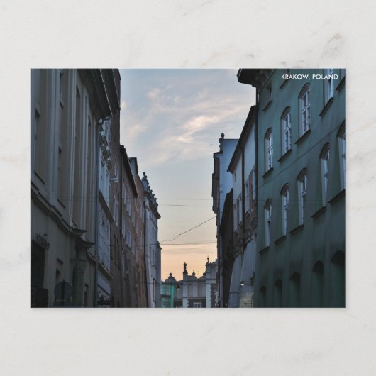 Krakow Old Town, met City Text Briefkaart (Voorkant)
