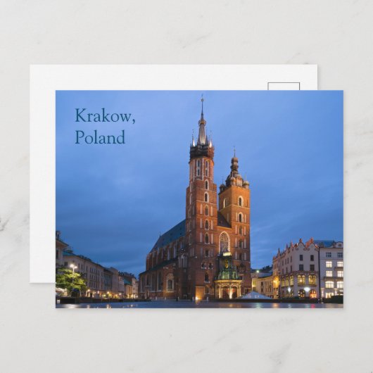 Krakow Poland Basilica Briefkaart (Voorkant / Achterkant)