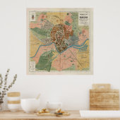 Krakow Poland Map (1916) Poster (Keuken)