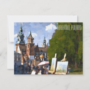 Kraków Poland Oil Painting Briefkaart 2