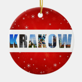 Krakow Poland Reisfoto's met kerstmis Keramisch Ornament