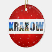 Krakow Poland Reisfoto's met kerstmis Keramisch Ornament (Links)