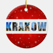 Krakow Poland Reisfoto's met kerstmis Keramisch Ornament (Achterkant)