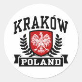 Krakow Poland Ronde Sticker (Voorkant)