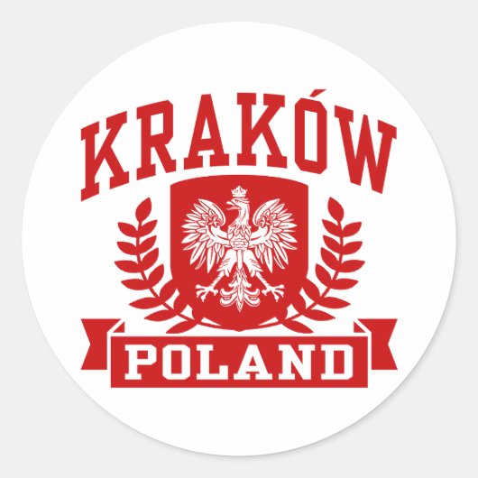 Krakow Poland Ronde Sticker (Voorkant)